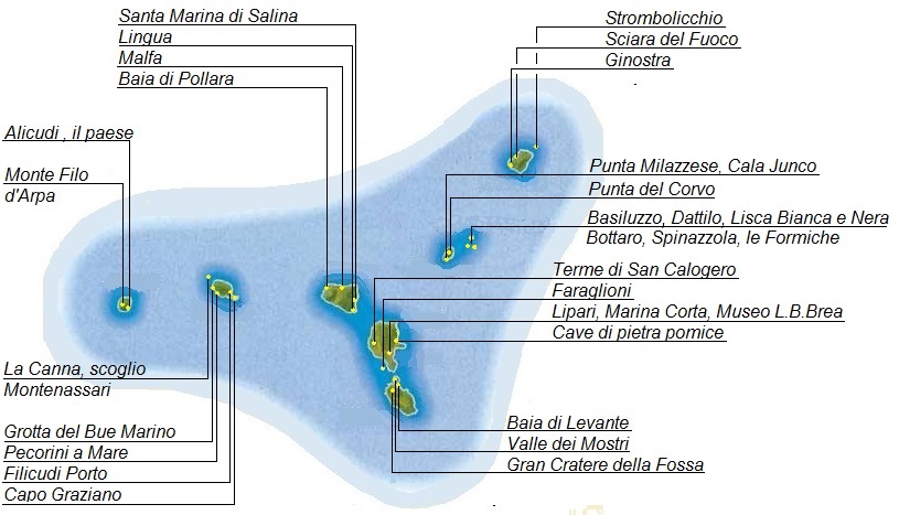 Isole Eolie Mappa